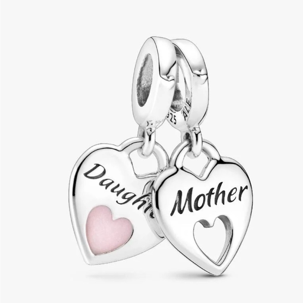 Pandora Mother Daughter Heart Dangle Charms